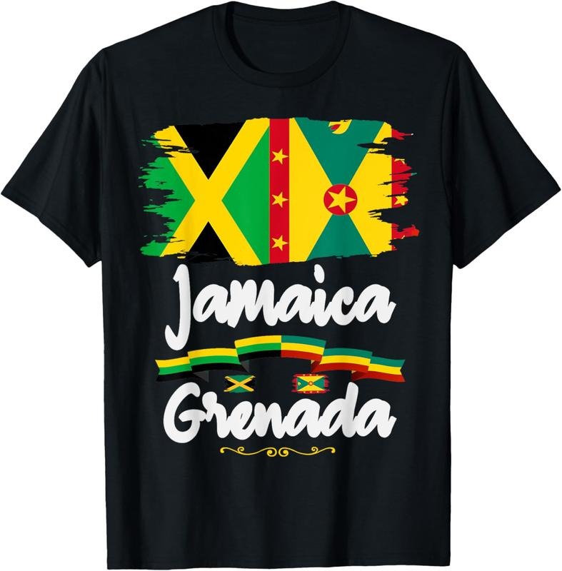 100% Cotton Grenada & Jamaica Flag Idea For  With Grenada Flag T-Shirt Hoodie, Sweatshirt | HypeDripTees.com