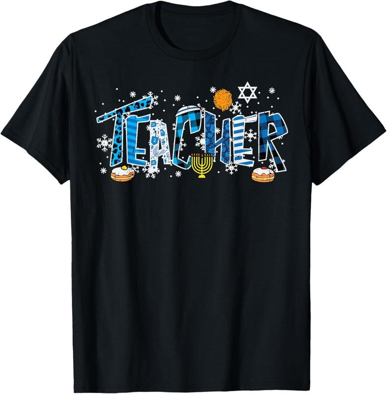 100% Cotton Hanukkah Leopard Plaid Teacher Chanukah Jewish Women Men T-Shirt Hoodie, Sweatshirt | HypeDripTees.com
