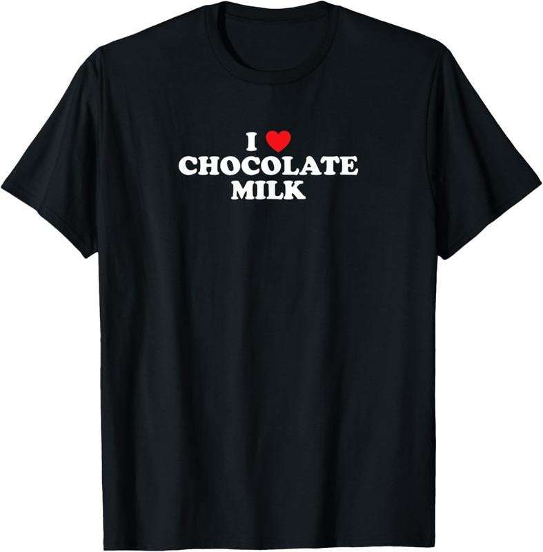 100% Cotton I Love Chocolate Milk Heart T-Shirt Yummy Drink Shirt T-Shirt Hoodie, Sweatshirt | HypeDripTees.com