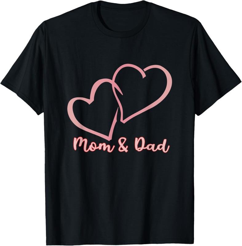 [100% Cotton]I Love You Mom And Dad Heart Simple Design T-Shirt Hoodie, Sweatshirt | HypeDripTees.com
