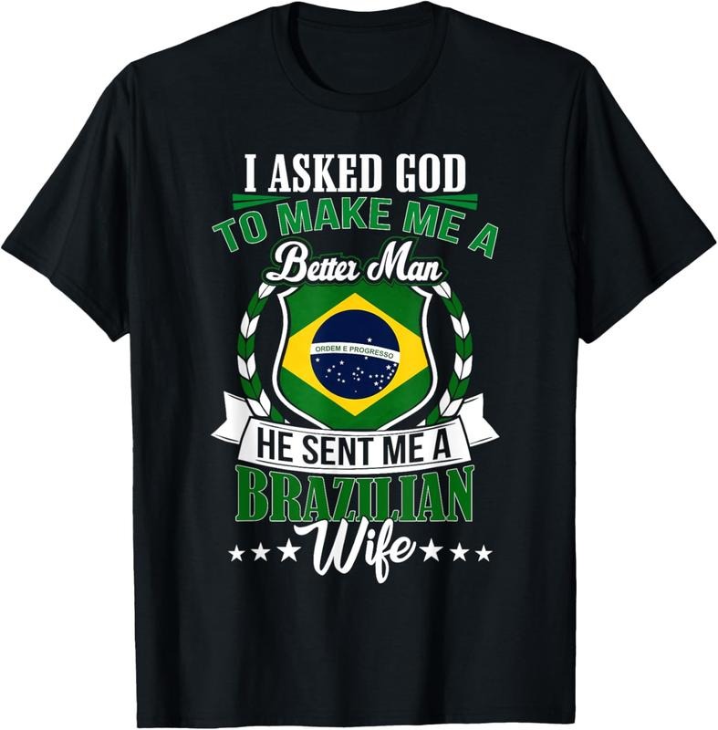 100% Cotton I Love my Brazilian Wife Anniversary T-Shirt for Husband T-Shirt Hoodie, Sweatshirt | HypeDripTees.com