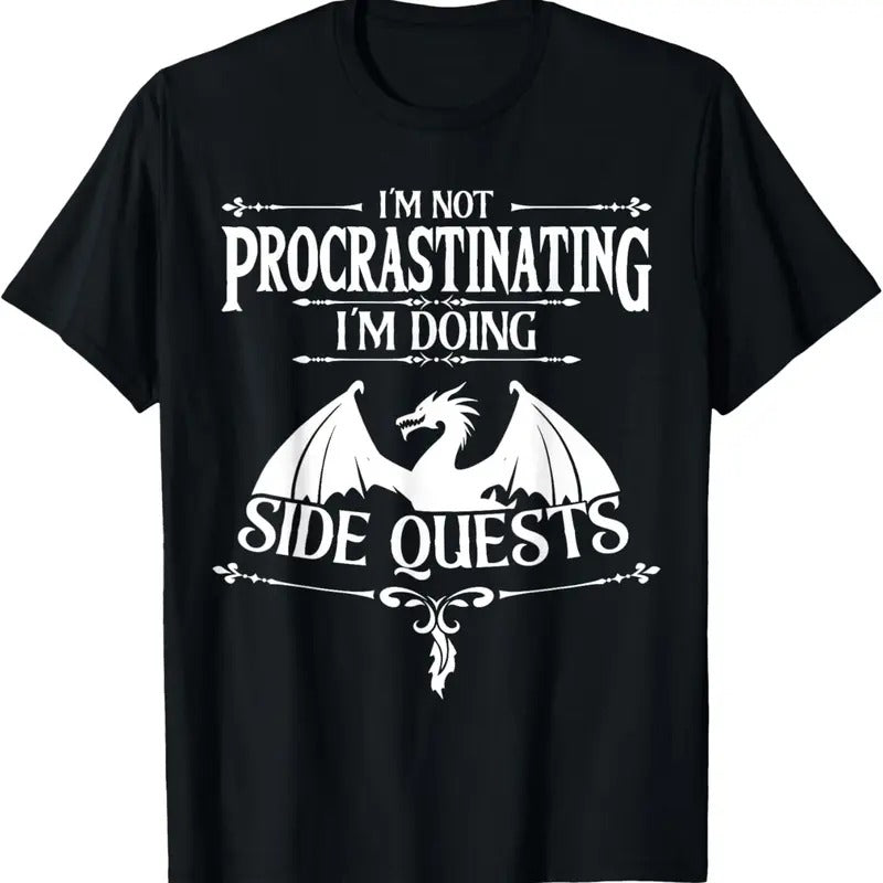 100% Cotton I'm Not Procrastinating I'm doing Side Quests RPG Gamers T-Shirt Hoodie, Sweatshirt | HypeDripTees.com