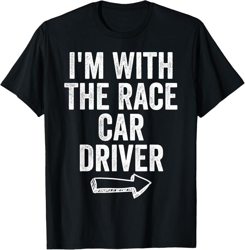 100% Cotton I'm With Race Car Driver Costume Halloween Couple RaceCar T-Shirt Hoodie, Sweatshirt | HypeDripTees.com