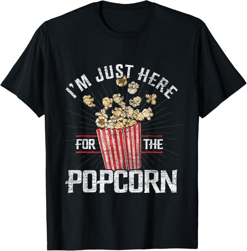 100% Cotton Im Just Here For The Popcorn T-Shirt Hoodie, Sweatshirt | HypeDripTees.com
