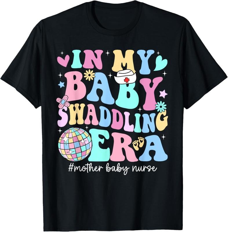 100% Cotton In My  Swaddling Era Mother  Nurse Postpartum Groovy T-Shirt Hoodie, Sweatshirt | HypeDripTees.com