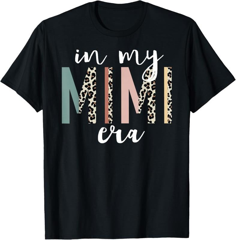100% Cotton In My Mimi Era Leopard Letter Print Funny Gifts For Mimi T-Shirt Hoodie, Sweatshirt | HypeDripTees.com