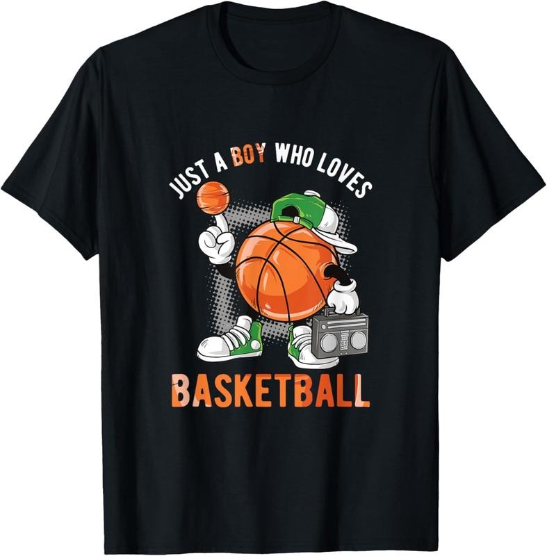 100% Cotton Just A Boy Who Loves Basketball T-Shirt Hoodie, Sweatshirt | HypeDripTees.com