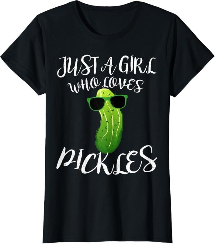 100% Cotton Just A Girl Who Loves Pickles T-Shirt Pickle Women Gift Hoodie, Sweatshirt | HypeDripTees.com