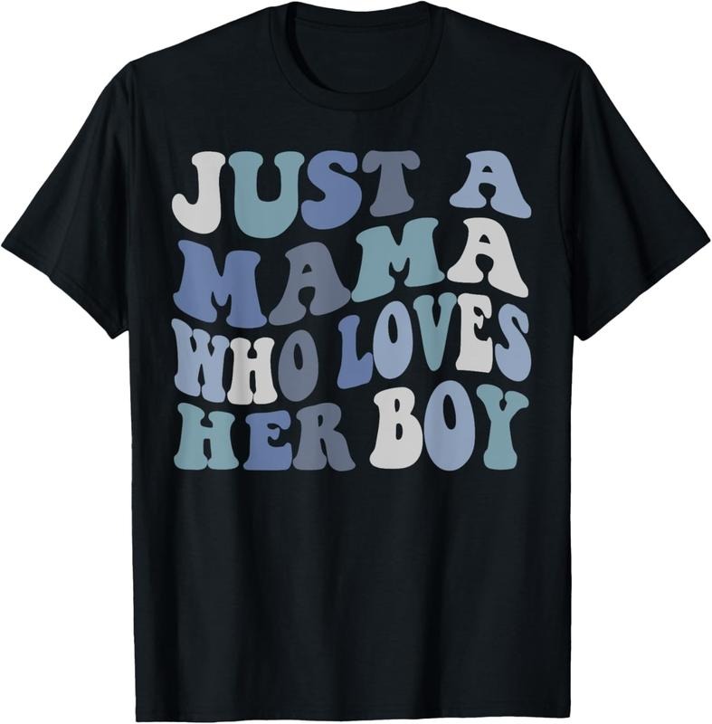 100% Cotton Just A mama who loves her boy Mother's Day T-Shirt Hoodie, Sweatshirt | HypeDripTees.com