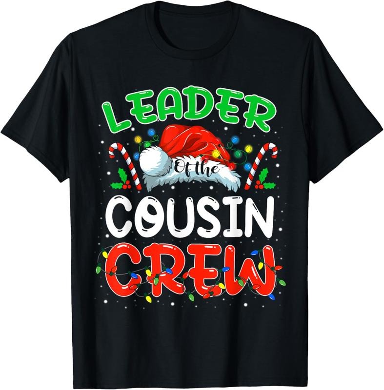 100% Cotton Leader of the Cousin Crew Christmas Family Matching Xmas T-Shirt Hoodie, Sweatshirt | HypeDripTees.com