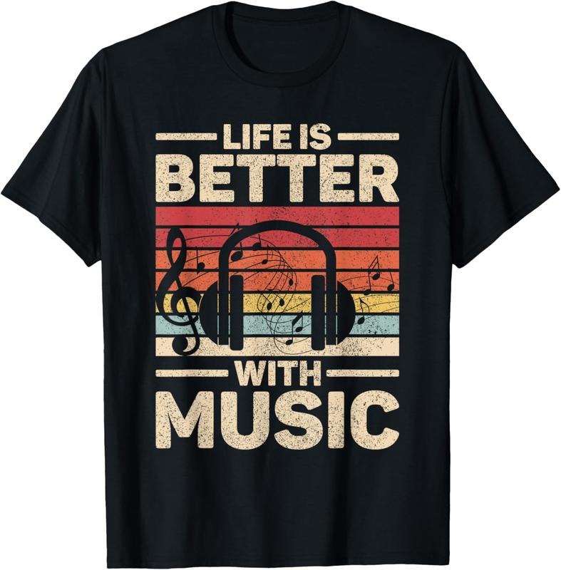 100% Cotton Life Is Better With Music Lover Musician Outfit EDM Music DJ T-Shirt Hoodie, Sweatshirt | HypeDripTees.com