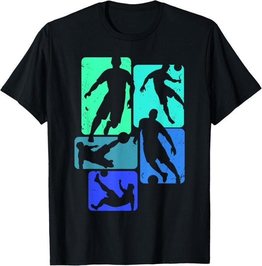 100% Cotton Mens Soccer Tshirt for Soccer Player | Retro Boys Soccer T-Shirt