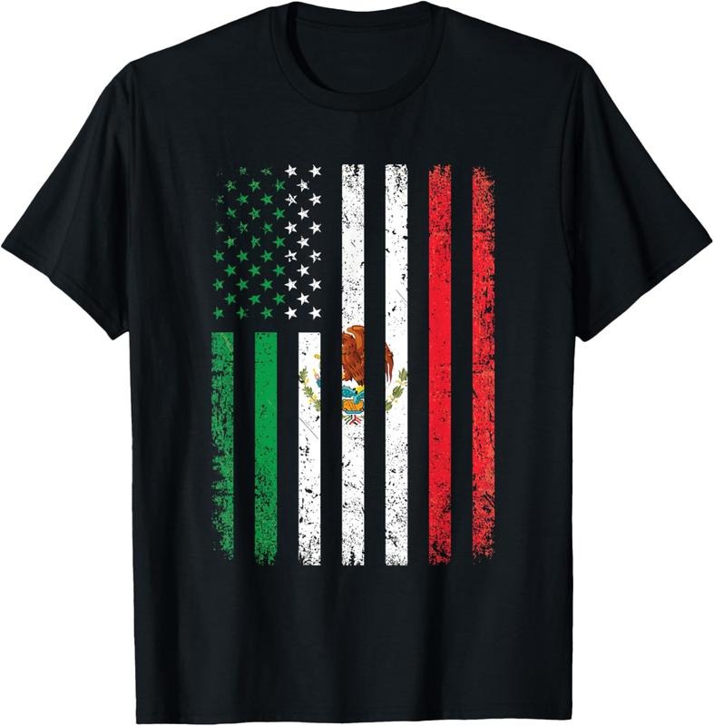 100% Cotton Mexico Flag Gift 4th Of July USA American Mexican Flag T-Shirt Hoodie, Sweatshirt | HypeDripTees.com