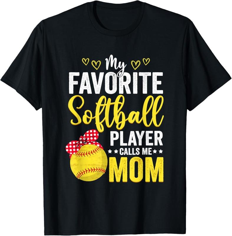 100% Cotton My Favorite Softball Player Calls Me Mom Softball Lover T-Shirt Hoodie, Sweatshirt | HypeDripTees.com