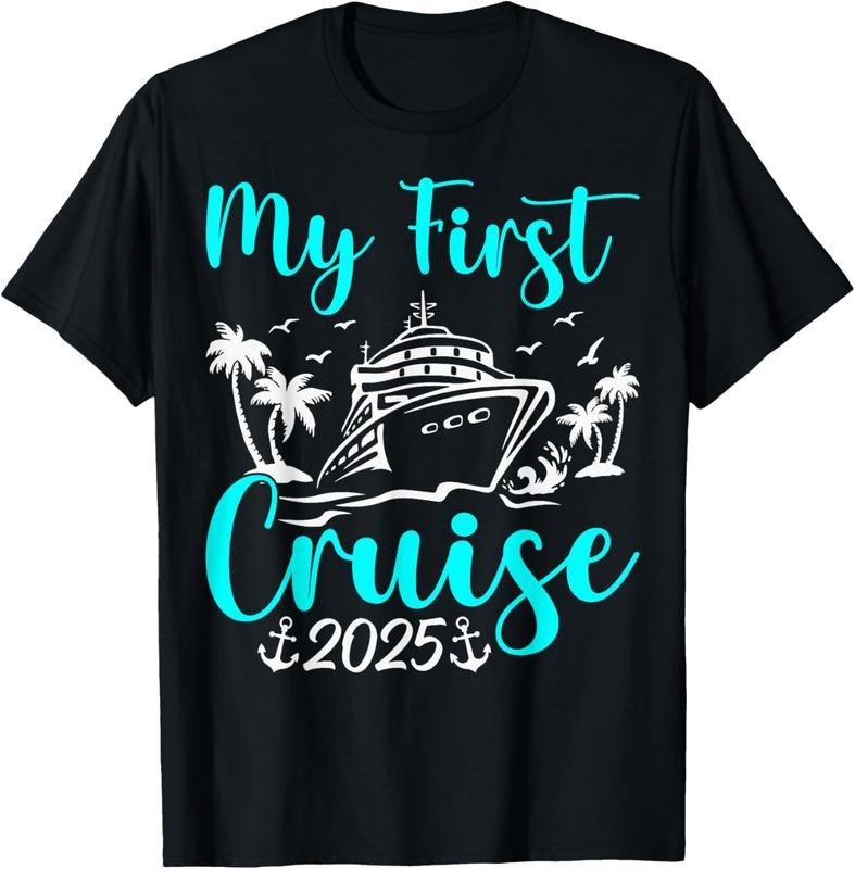 100% Cotton My First Cruise 2025 Trip Vacation Matching Family Ship T-Shirt Hoodie, Sweatshirt | HypeDripTees.com