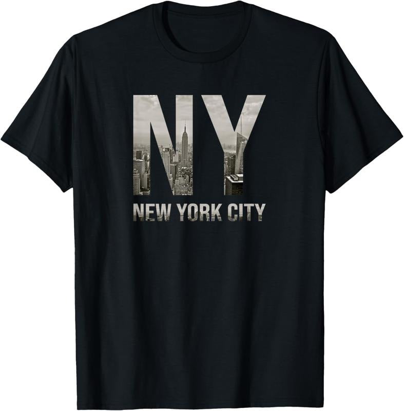 100% Cotton NYC Tshirt Skylines New York City That Never Sleeps Gift Tee T-Shirt Hoodie, Sweatshirt | HypeDripTees.com