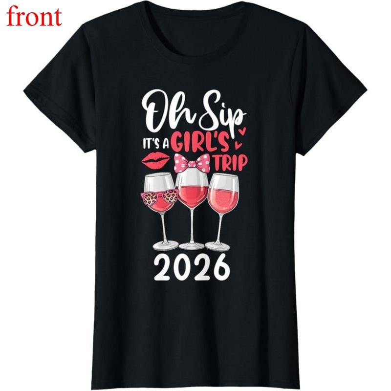 100% Cotton Oh Sip It's A Girls Trip 2026 Travel Group Party T-Shirt Hoodie, Sweatshirt | HypeDripTees.com