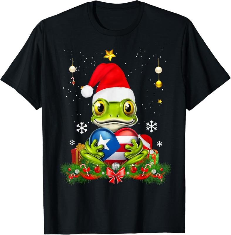 100% Cotton Patriotic Puerto Rico Flag Frog Tree Christmas Puero Rican T-Shirt Hoodie, Sweatshirt | HypeDripTees.com