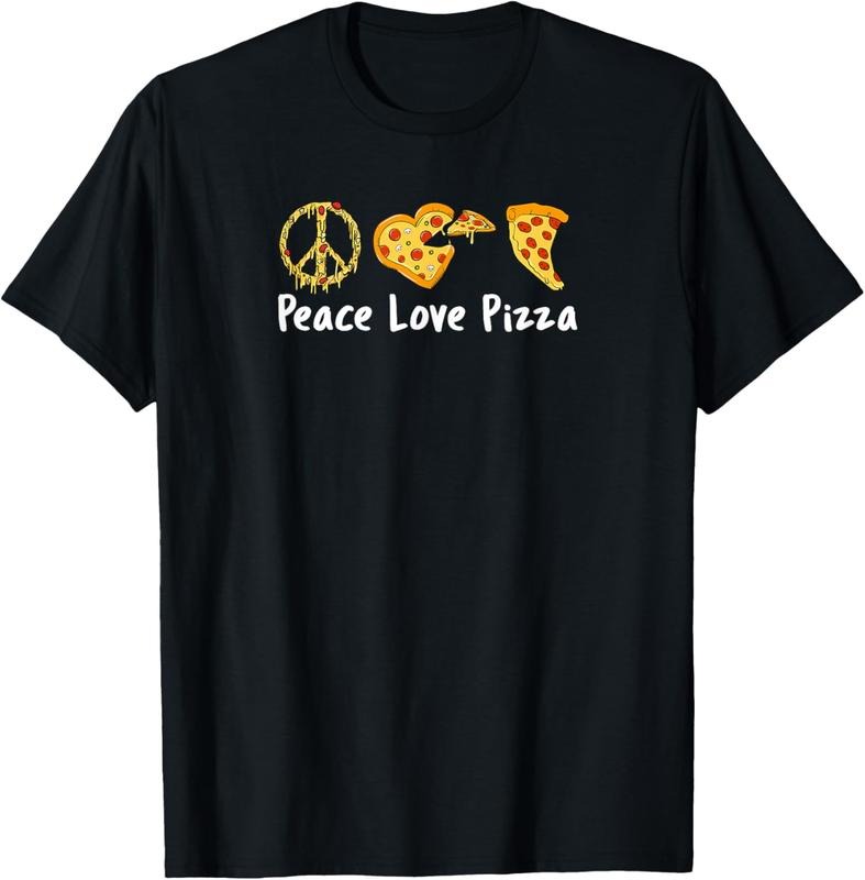 100% Cotton Peace Love Pizza Funny Pizza T-Shirt Hoodie, Sweatshirt | HypeDripTees.com