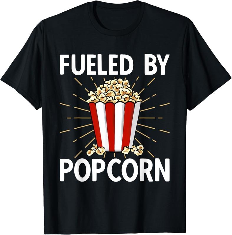 100% Cotton Popcorn Lover Movie Night Snack Fueled By Popcorn T-Shirt Hoodie, Sweatshirt | HypeDripTees.com