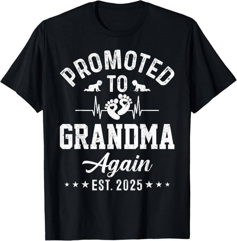 100% Cotton Promoted To Grandma Again Est 2025 Pregnancy Announcement T-Shirt Hoodie, Sweatshirt | HypeDripTees.com