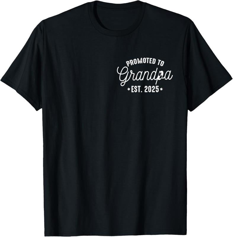 100% Cotton Promoted To Grandpa 2025 Grandpa est 2025 New Grandpa To be T-Shirt Hoodie, Sweatshirt | HypeDripTees.com