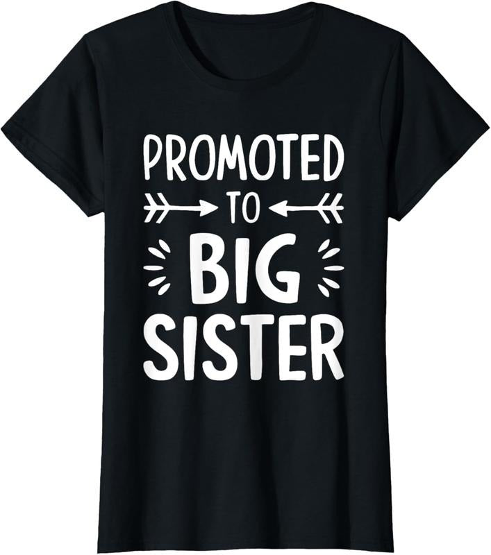 100% Cotton Promoted to Big Sister Shirt Women Teenage Girl Big Sis T-Shirt Hoodie, Sweatshirt | HypeDripTees.com