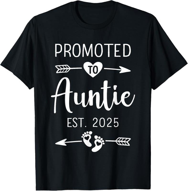 100% Cotton Promoted to auntie 2025 aunt pregnancy announcement T-Shirt Hoodie, Sweatshirt | HypeDripTees.com