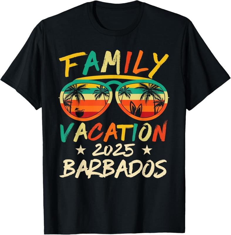 100% Cotton Retro Family Vacation 2025 Barbados Trip Matching Group Cool T-Shirt Hoodie, Sweatshirt | HypeDripTees.com