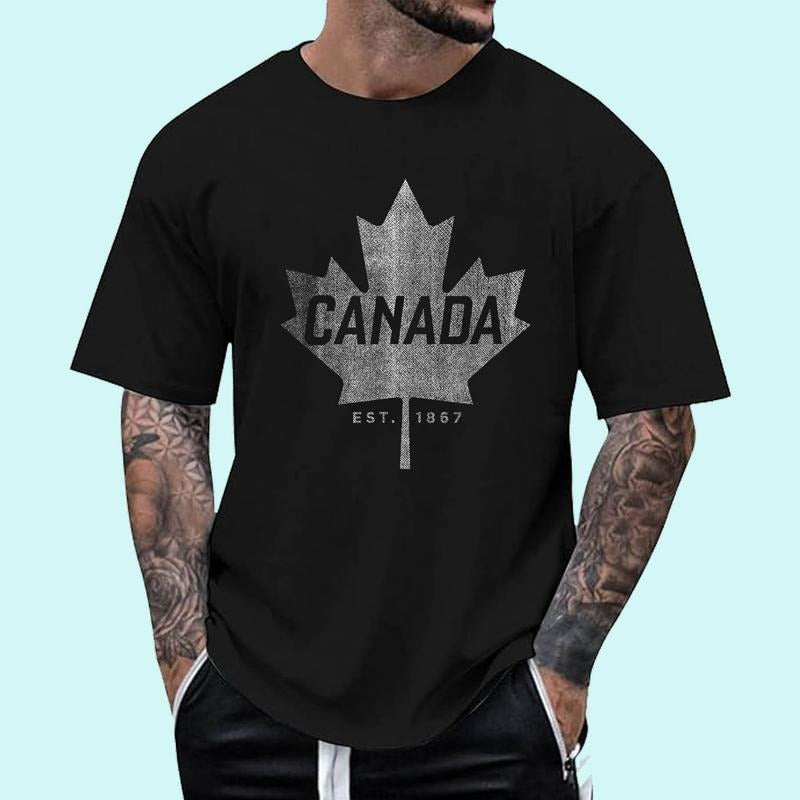 [100% Cotton Shirt] Canada Maple Leaf Shirt - Canada Est Hoodie, Sweatshirt | HypeDripTees.com
