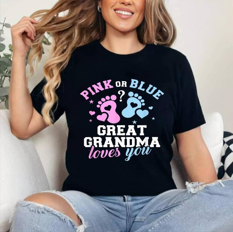 [100% Cotton Shirt] Gender reveal great grandma Unisex T-Shirt Hoodie, Sweatshirt | HypeDripTees.com