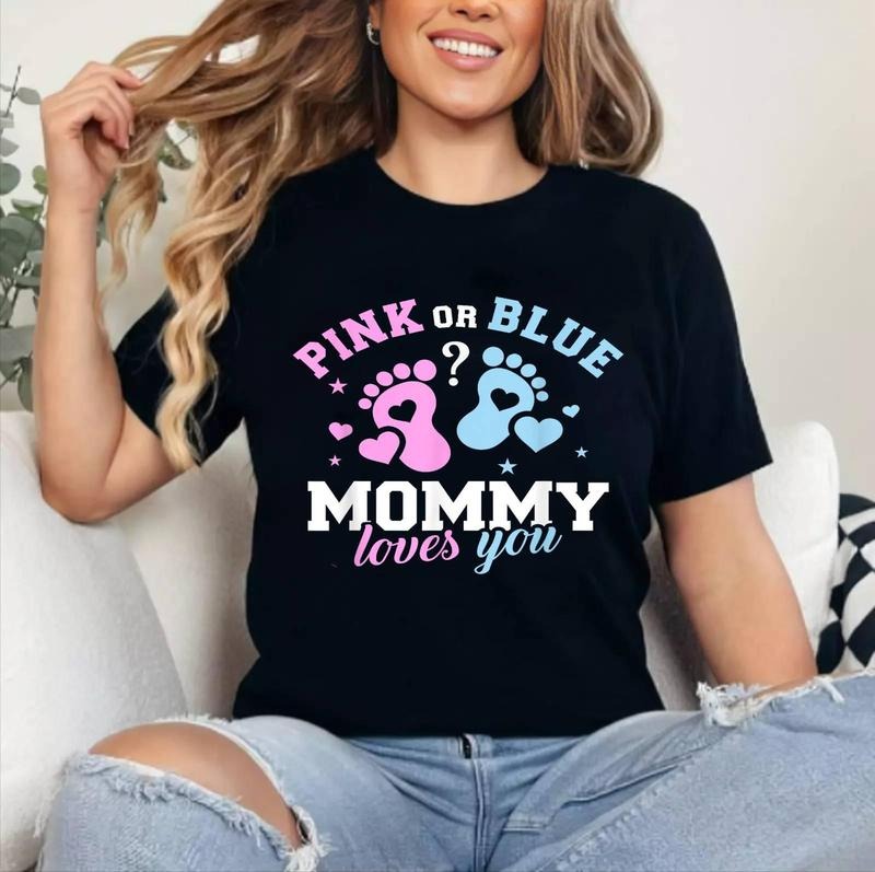[100% Cotton Shirt] Gender reveal mommy mom Unisex T-Shirt Hoodie, Sweatshirt | HypeDripTees.com