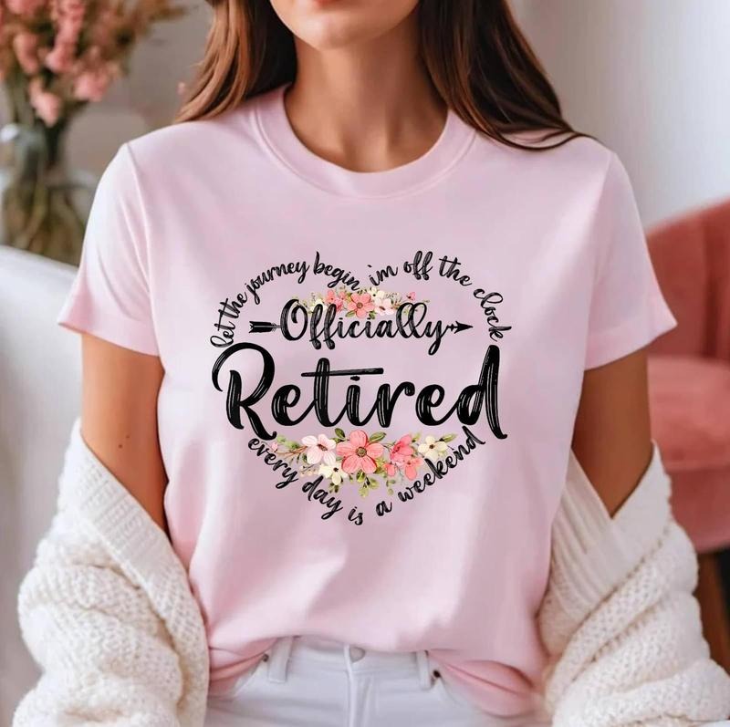 [100% Cotton Shirt] Officially Retired Heart Cute Retirement Gifts For Women Unisex T-Shirt Hoodie, Sweatshirt