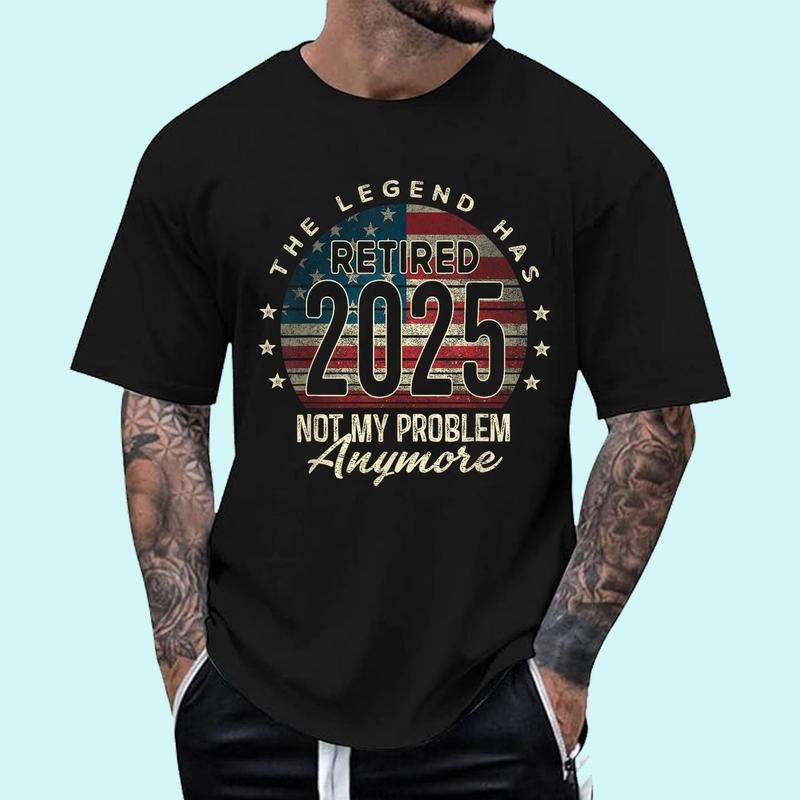 [100% Cotton Shirt] Retirement 2025 Retired Not My Problem Anymore USA Flag Dad Unisex T-Shirt Hoodie, Sweatshirt