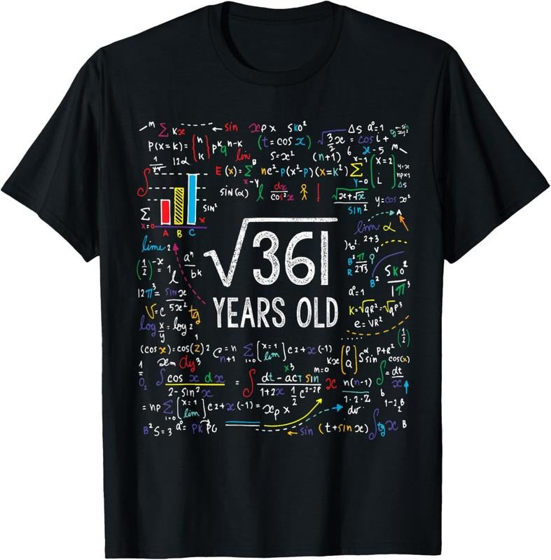100% Cotton Square Root Of 361 19th Birthday 19 Year Old Gifts Math Bday T-Shirt Hoodie, Sweatshirt | HypeDripTees.com