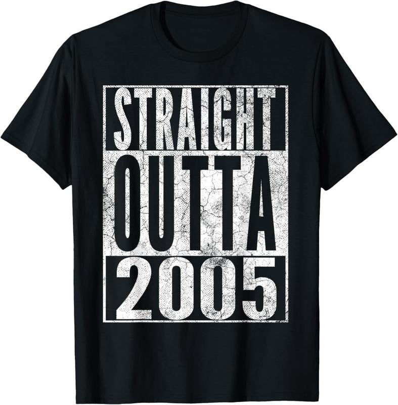 100% Cotton Straight Outta 2005 19 Years Old 19th Birthday T-Shirt Hoodie, Sweatshirt | HypeDripTees.com