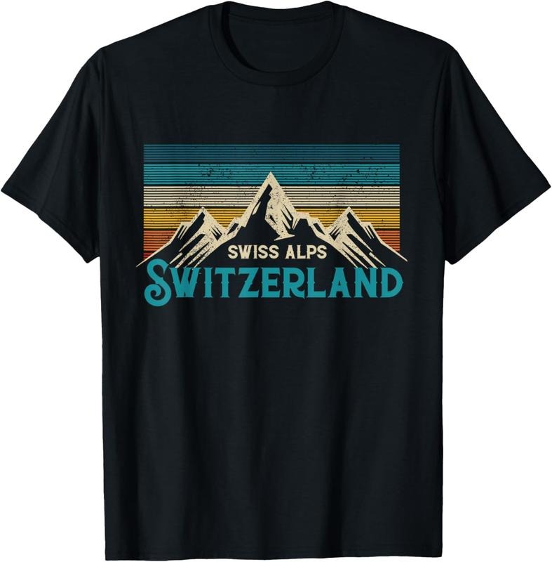 100% Cotton Switzerland Alps Vintage Mountains Swiss Souvenir Gift T-Shirt Hoodie, Sweatshirt | HypeDripTees.com