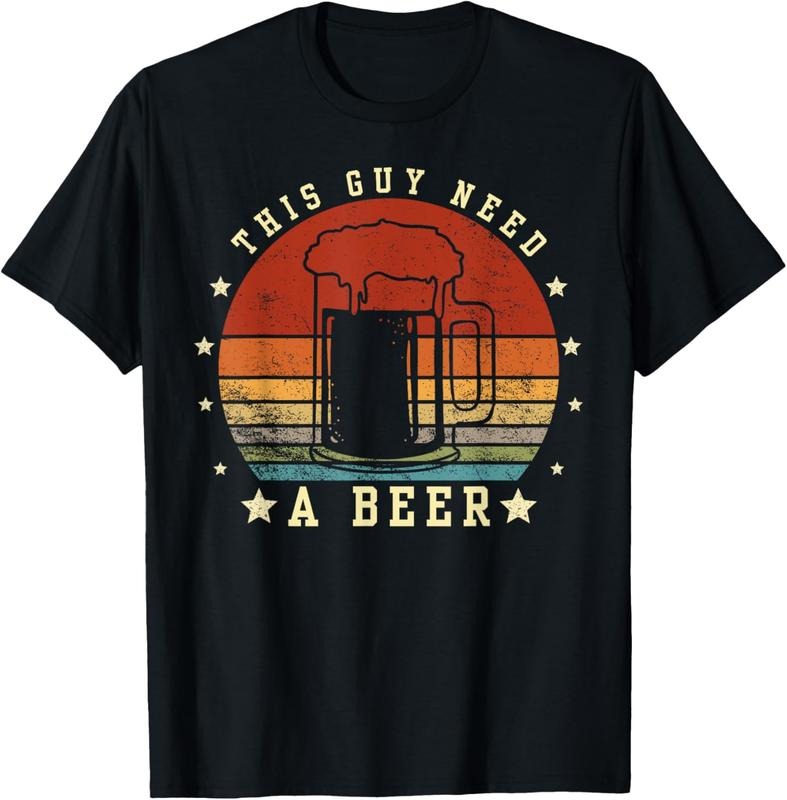 100% Cotton This Guy Needs A Beer Pun Funny Craft Dad Drinking Birthday T-Shirt Hoodie, Sweatshirt | HypeDripTees.com