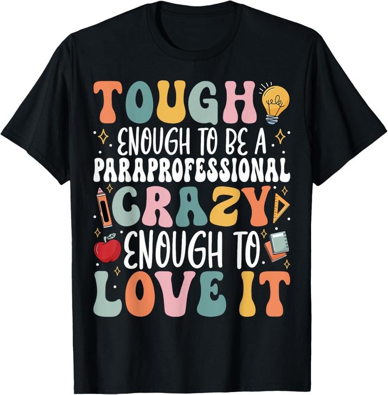 100% Cotton Tough Enough to Be a Paraprofessional - Groovy Sped Teacher T-Shirt Hoodie, Sweatshirt | HypeDripTees.com