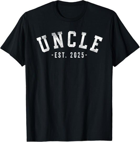 100% Cotton Uncle 2025 Uncle To Be New Uncle Gifts Classic Bold Font T-Shirt