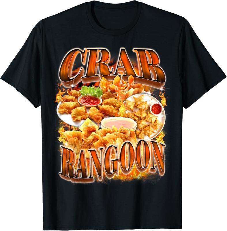 100% Cotton Unisex Crab Rangoon Meme Bootleg Rap Style 90s Vintage Funny 1990s T-Shirt Hoodie, Sweatshirt | HypeDripTees.com