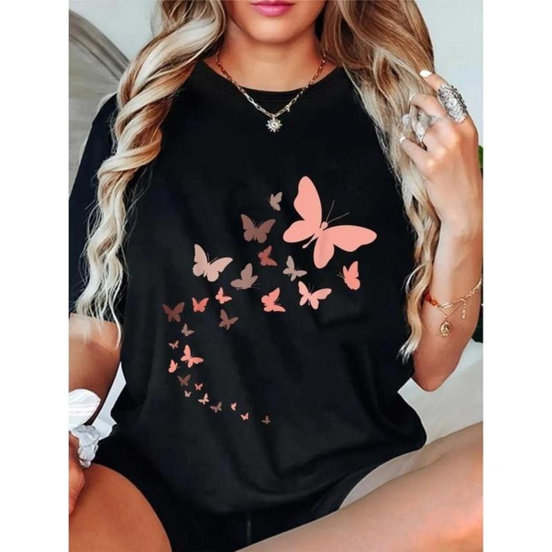 100% Cotton Unisex Flock Of Beautiful Vintage Butterflies T-Shirt Casual Top Hoodie, Sweatshirt | HypeDripTees.com