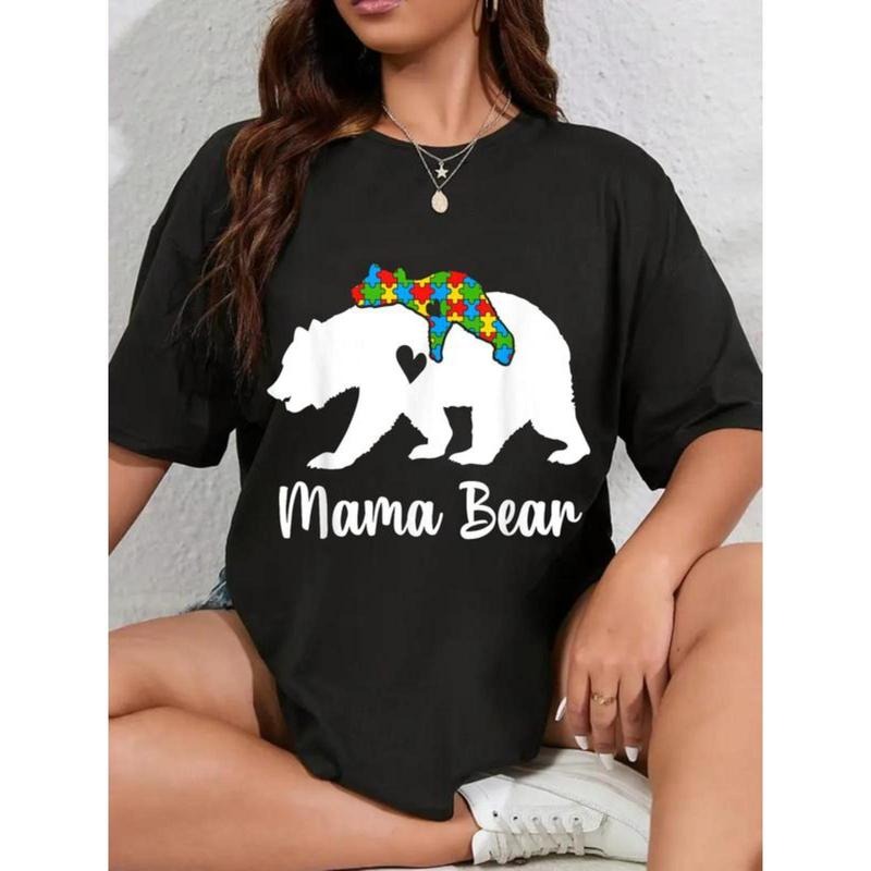 100% Cotton Unisex Mama Mom and Bear Love Support Autism Awareness Bear Family T-Shirt Hoodie, Sweatshirt | HypeDripTees.com