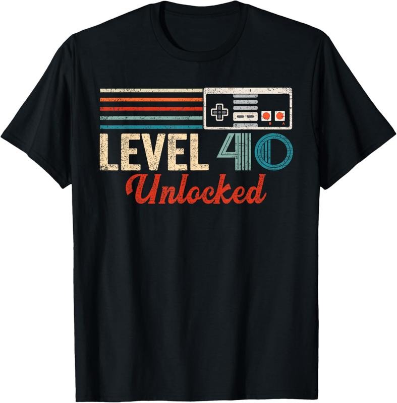 100% Cotton Unlocked Level 40 Birthday Boy Video Game Controller T-Shirt Hoodie, Sweatshirt | HypeDripTees.com