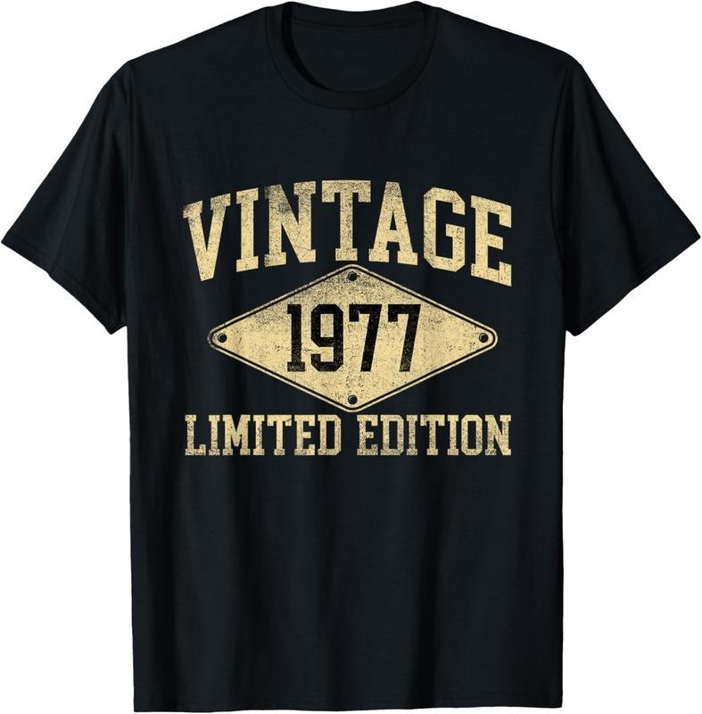 100% Cotton Vintage 1977 Limited Edition Year Of Birth Birthday T-Shirt Hoodie, Sweatshirt | HypeDripTees.com