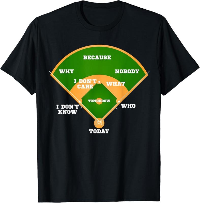100% Cotton Who's on First? Baseball Diamond Fielding Card T-Shirt Hoodie, Sweatshirt | HypeDripTees.com