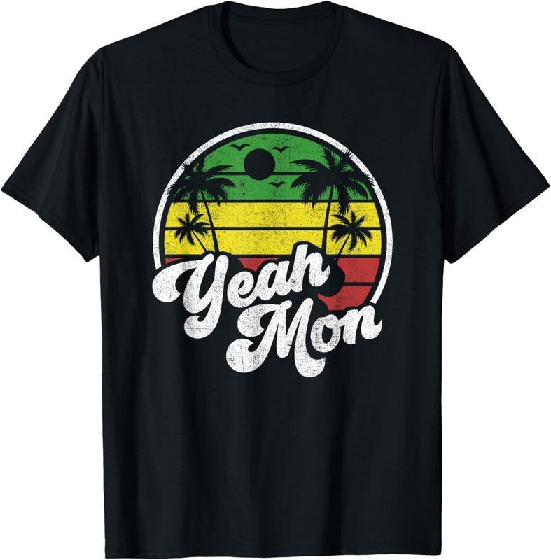100% Cotton Yeah Mon Vintage Jamaica Reggae Jamaican Vacation Retro Gift T-Shirt Hoodie, Sweatshirt | HypeDripTees.com