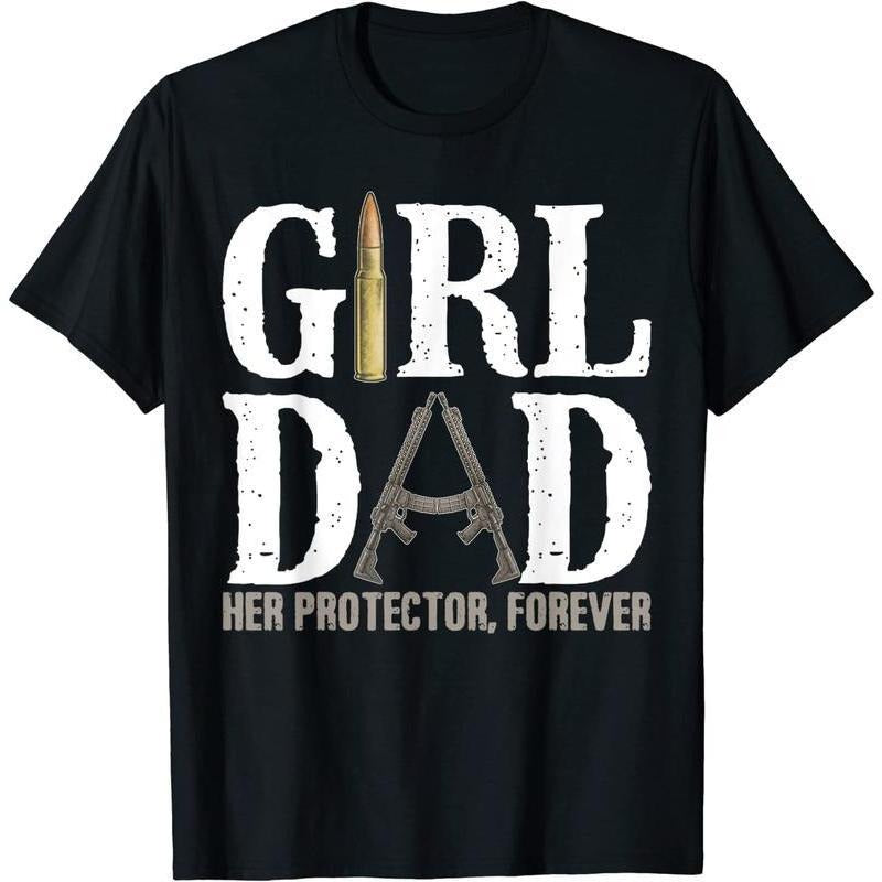[100% Cotton]ZOCAVIA Mens Girl Dad Her Protector Forever Funny Father of Girls T-Shirt Hoodie, Sweatshirt | HypeDripTees.com