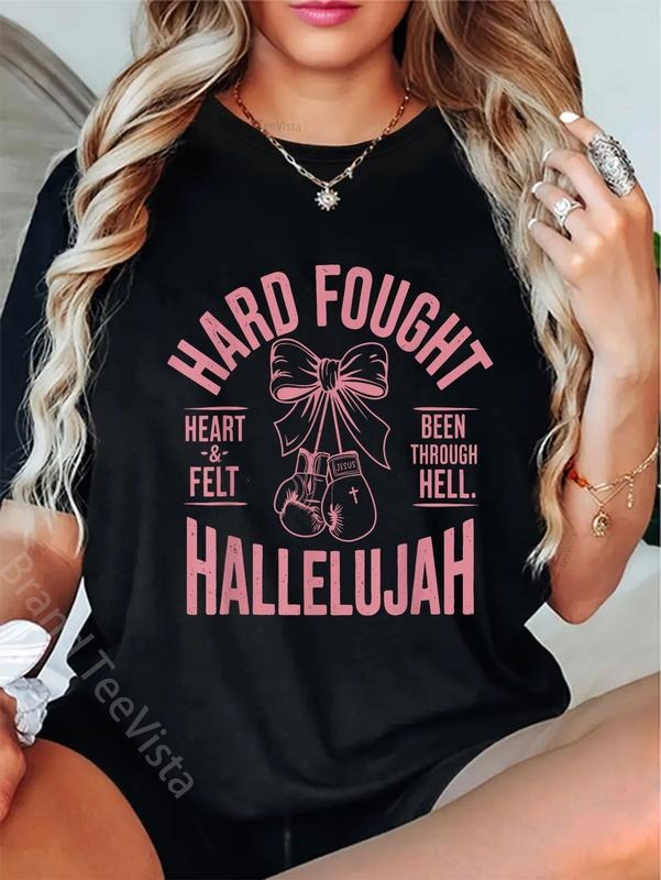 100% cotton Brandon Hard Fought Hallelujah Praise Jesus T-Shirt women graphic shirts Hoodie, Sweatshirt | HypeDripTees.com