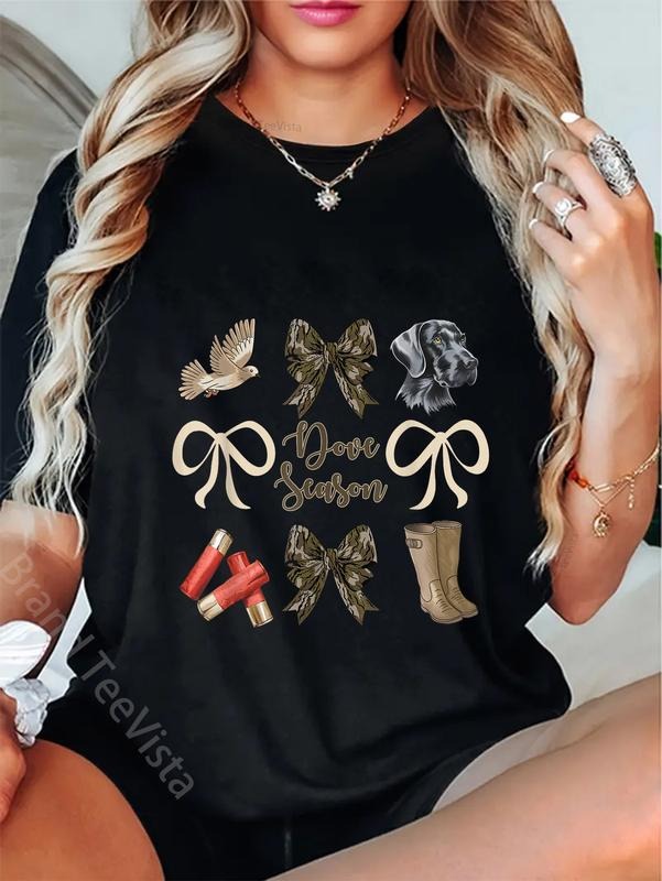 100% cotton Camo Bow Coquette Dove Season Hunting Dove Hunter Hunt Girl T-Shirt women graphic shirts Hoodie, Sweatshirt